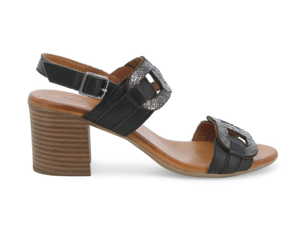 Melluso Donna Sandali Estivi 2 fasce con tomaia Pelle Nera K55105D-229038